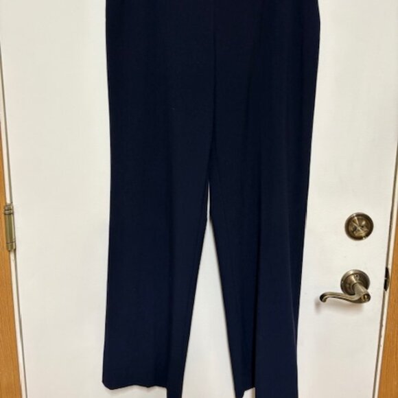 COLDWATER CREEK NAVY DRESS PANTS. SIZE BUTTON/ZIPPER CLOSURE. SZ. 12 - Picture 2 of 4